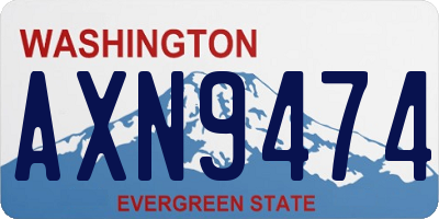 WA license plate AXN9474