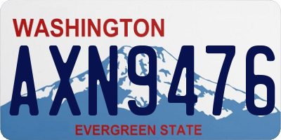 WA license plate AXN9476