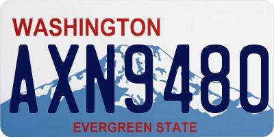 WA license plate AXN9480