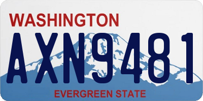 WA license plate AXN9481