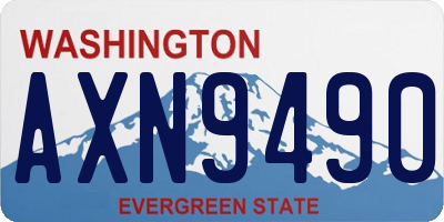 WA license plate AXN9490