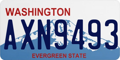 WA license plate AXN9493