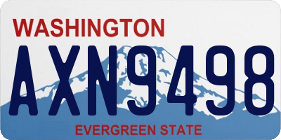 WA license plate AXN9498