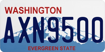 WA license plate AXN9500