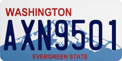 WA license plate AXN9501