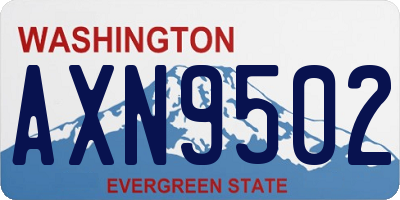 WA license plate AXN9502