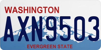 WA license plate AXN9503