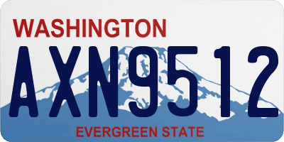 WA license plate AXN9512