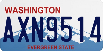 WA license plate AXN9514