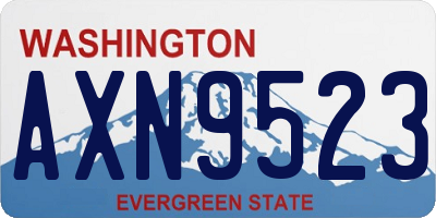 WA license plate AXN9523