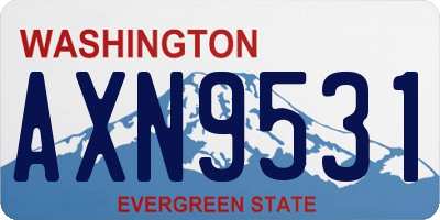 WA license plate AXN9531