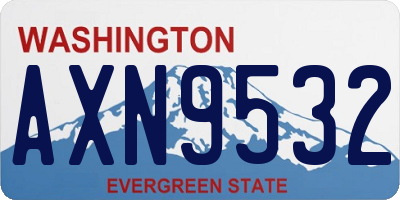 WA license plate AXN9532