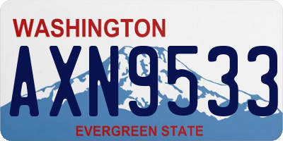 WA license plate AXN9533