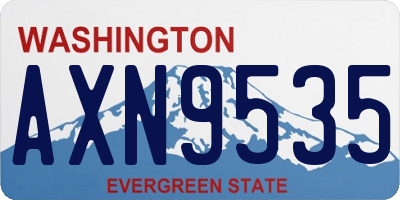 WA license plate AXN9535