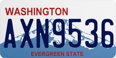 WA license plate AXN9536
