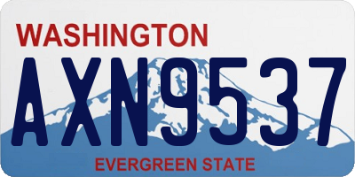 WA license plate AXN9537
