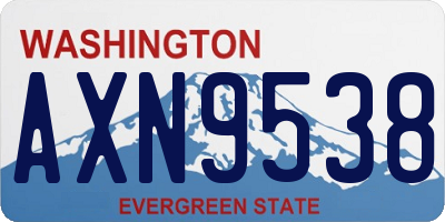 WA license plate AXN9538