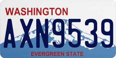 WA license plate AXN9539