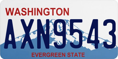 WA license plate AXN9543