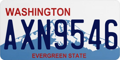 WA license plate AXN9546