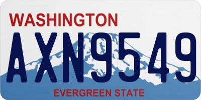 WA license plate AXN9549