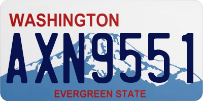 WA license plate AXN9551