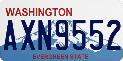 WA license plate AXN9552