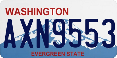WA license plate AXN9553