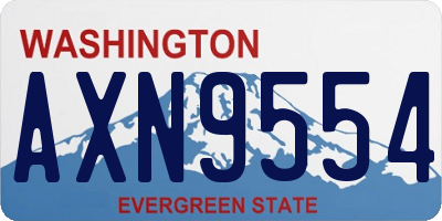 WA license plate AXN9554