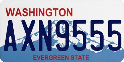 WA license plate AXN9555