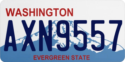 WA license plate AXN9557