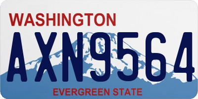 WA license plate AXN9564