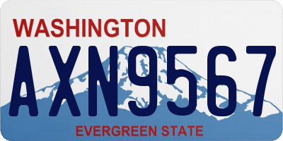 WA license plate AXN9567