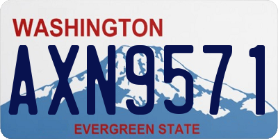 WA license plate AXN9571