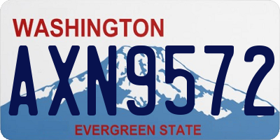 WA license plate AXN9572