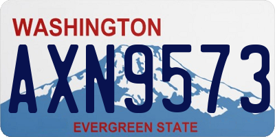 WA license plate AXN9573