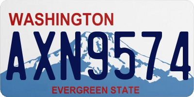 WA license plate AXN9574