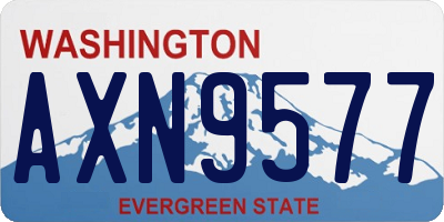 WA license plate AXN9577