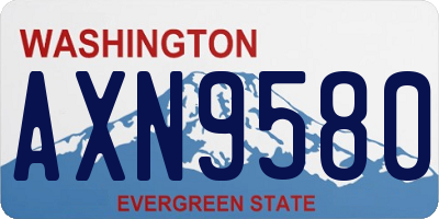 WA license plate AXN9580