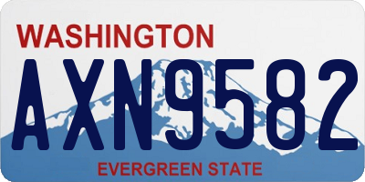 WA license plate AXN9582