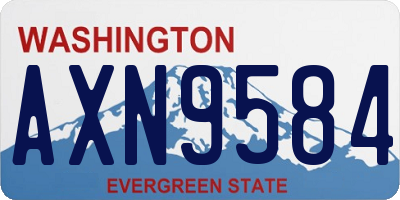 WA license plate AXN9584