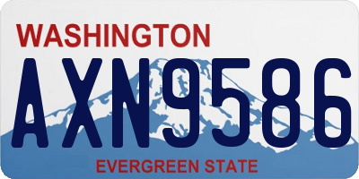 WA license plate AXN9586