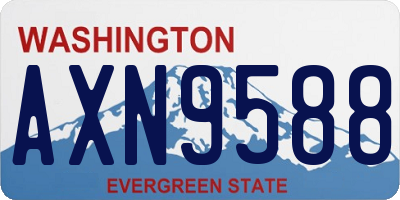 WA license plate AXN9588
