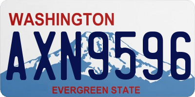 WA license plate AXN9596