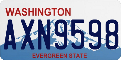 WA license plate AXN9598