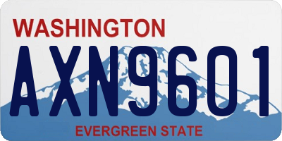 WA license plate AXN9601