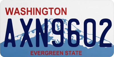 WA license plate AXN9602