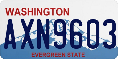 WA license plate AXN9603