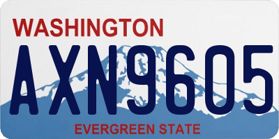 WA license plate AXN9605
