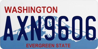 WA license plate AXN9606